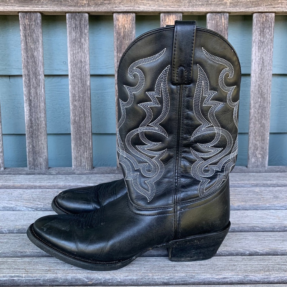Laredo Womens 10 M Maddie Black Leather Western Cowgirl Boots 51110 - Picture 5 of 13
